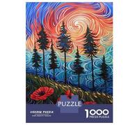 Rompecabezas De 1000 Piezas para Adultos Whispering Poppies A Whimsical Forest Scene Rompecabezas para Adultos Juego Familiar Carrera De Velocidad Manual Desafiante para Completar 38x26cm/1000pcs