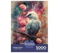 Rompecabezas De 1000 Piezas para Adultos White Bird and Roses Rompecabezas Juego Familiar para La Diversión Familiar Oferta como Regalo para Toda La Familia 70x50cm/1000pcs