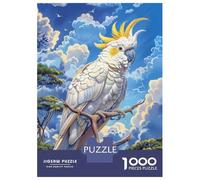 Rompecabezas De 1000 Piezas para Adultos White Cockatoo on Branch Rompecabezas para Adultos Juego De Ingenio Desafío Difícil Desafiante De Completar 38x26cm/1000pcs