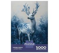Rompecabezas De 1000 Piezas para Adultos White Deer In Forest Rompecabezas para Adultos Juegos De Relajación Regalos para Mujeres Desafío Educativo 38x26cm/1000pcs