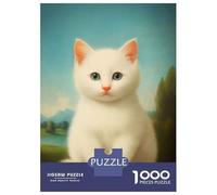 Rompecabezas De 1000 Piezas para Adultos White Fluffy Kitten Rompecabezas para Adultos Juego De Ingenio Decoración Difícil Y Desafiante 70x50cm/1000pcs
