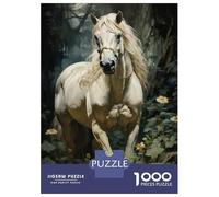Rompecabezas De 1000 Piezas para Adultos White Horse Fantasy Artwork Rompecabezas para Adultos Análisis Práctico del Juego Y Lógica Interacción Entre Padres E Hijos 52x38cm/1000pcs