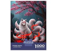 Rompecabezas De 1000 Piezas para Adultos White Kitsune Fox Rompecabezas para Adultos Juegos Divertidos Análisis Y Lógica Regalos para Amigos Y Familiares 38x26cm/1000pcs