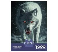 Rompecabezas De 1000 Piezas para Adultos White Wolf with Red Eyes Rompecabezas para Adultos Juegos Relajantes para La Diversión Familiar Interacción Entre Padres E Hijos 70x50cm/1000pcs