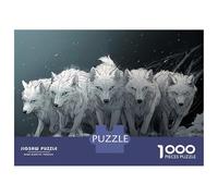 Rompecabezas De 1000 Piezas para Adultos White Wolves Pack Rompecabezas Juego De Ingenio Carrera De Velocidad De Manos Interacción Entre Padres E Hijos 38x26cm/1000pcs