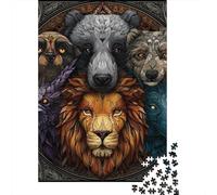 Rompecabezas De 1000 Piezas para Adultos Wild Animal Spirit Guides Rompecabezas Juguete Decoración De Pared Difícil Difícil Cumpleaños Y Navidad 38x26cm/1000pcs
