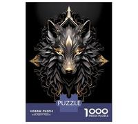 Rompecabezas De 1000 Piezas para Adultos Wild Black Golden Wolf Rompecabezas para Adultos Juegos Relajantes Regalos para Mujeres Desafiantes para Completar 70x50cm/1000pcs