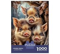 Rompecabezas De 1000 Piezas para Adultos Wild Boar Piglets in Winter Scene Rompecabezas para Adultos Juegos De Relajación Regalos para Mujeres Desafío Educativo 52x38cm/1000pcs