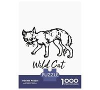 Rompecabezas De 1000 Piezas para Adultos Wild Cat Line Ilustration Rompecabezas para Adultos Juegos Relajantes Regalos para Mujeres Desafiantes para Completar 52x38cm/1000pcs