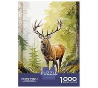 Rompecabezas De 1000 Piezas para Adultos Wild Deer Rompecabezas Juego De Ingenio Carrera De Velocidad De Manos Interacción Entre Padres E Hijos 38x26cm/1000pcs