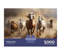 Rompecabezas De 1000 Piezas para Adultos Wild Horses Running in Desert Rompecabezas para Adultos Juego De Ingenio Carrera De Velocidad De Manos Regalos para Reducir El Estrés 52x38cm/1000pcs