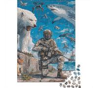 Rompecabezas De 1000 Piezas para Adultos Wildlife Warrior Arctic Adventure Rompecabezas para Adultos Juegos Familiares Decoración del Hogar Desafío Educativo 52x38cm/1000pcs