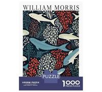 Rompecabezas De 1000 Piezas para Adultos William Morris Fish Botanical Rompecabezas para Adultos Juegos Divertidos Alivia El Estrés 70x50cm/1000pcs