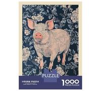Rompecabezas De 1000 Piezas para Adultos William Morris Pig Floral Rompecabezas para Adultos Juego De Ingenio Patrón De Ensamblaje Oferta como Regalo para Toda La Familia 38x26cm/1000pcs