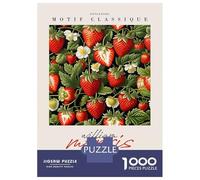 Rompecabezas De 1000 Piezas para Adultos William Morris Strawberrie Rompecabezas para Adultos Juguetes Antiestrés Patrón De Ensamblaje Cumpleaños 52x38cm/1000pcs