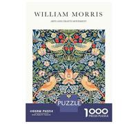 Rompecabezas De 1000 Piezas para Adultos William Morris Strawberry Rompecabezas para Adultos Juguetes Antiestrés Patrón De Ensamblaje Cumpleaños 52x38cm/1000pcs