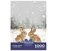 Rompecabezas De 1000 Piezas para Adultos Winter Bunnies in The Snow Rompecabezas Juguetes Antiestrés Decoración del Hogar Difícil Y Desafiante 70x50cm/1000pcs