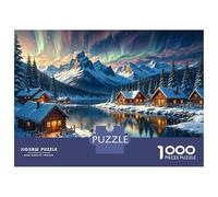 Rompecabezas De 1000 Piezas para Adultos Winter Cabin by The Lake Rompecabezas para Adolescentes Juguetes De Bricolaje Que Mejoran La Memoria Regalos De Cumpleaños Y Únicos 38x26cm/1000pcs