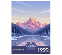 Rompecabezas De 1000 Piezas Para Adultos Winter Mountain Lake Reflection Landscape Rompecabezas Para Adultos Juego De Ingenio Carrera De Velocidad De Manos Regalos Para Reducir El Estrés 70x50cm/1000p