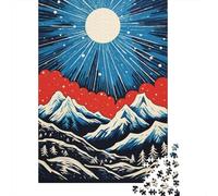 Rompecabezas De 1000 Piezas para Adultos Winter Mountain Scene Rompecabezas Juego De Ingenio Alivia El Estrés Cumpleaños 52x38cm/1000pcs