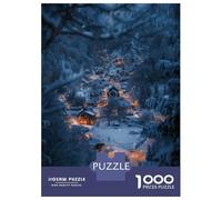 Rompecabezas De 1000 Piezas para Adultos Winter Snowy Village Night Rompecabezas para Adultos Juegos Relajantes Pero Divertidos Y Humorísticos Desafiante De Completar 52x38cm/1000pcs