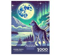 Rompecabezas De 1000 Piezas para Adultos Winter Wolf Under Full Moon Rompecabezas para Adultos Juegos Familiares Regalos De Corte De Precisión para Amigos Y Familiares 70x50cm/1000pcs