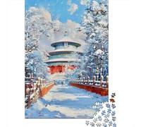 Rompecabezas De 1000 Piezas para Adultos Winter Wonderland Pagoda-2 Rompecabezas Juguetes Antiestrés Decoración del Hogar Difícil Y Desafiante 38x26cm/1000pcs