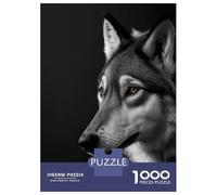 Rompecabezas De 1000 Piezas para Adultos Wolf Black and White Rompecabezas para Adultos Juegos Familiares Desafío Difícil para Cumpleaños, Navidad 52x38cm/1000pcs