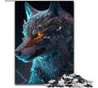 Rompecabezas de 1000 Piezas para Adultos Wolf Cyber de Madera, Perfecto para Regalos de cumpleaños, Navidad y Halloween, 50x75cm, desafiante y entretenido, Actividad Familiar