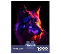 Rompecabezas De 1000 Piezas para Adultos Wolf Dark Neon Colors Rompecabezas para Adultos Juego Familiar Difícil Difícil Y Desafiante 70x50cm/1000pcs