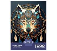 Rompecabezas De 1000 Piezas para Adultos Wolf Dreamcatcher Rompecabezas para Adultos Juguetes Antiestrés Decoración Perfecta Cumpleaños Y Navidad 38x26cm/1000pcs