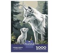 Rompecabezas De 1000 Piezas para Adultos Wolf Family Minimalist Rompecabezas De Juguete Decoración De Pared Una Obra De Arte Cumpleaños Y Navidad 52x38cm/1000pcs