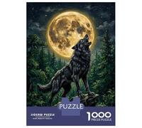 Rompecabezas De 1000 Piezas para Adultos Wolf Howling at The Full Moon Rompecabezas para Adultos Juegos Relajantes Pero Divertidos Y Humorísticos Desafiante De Completar 38x26cm/1000pcs