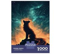 Rompecabezas De 1000 Piezas para Adultos Wolf Howling Under Cosmic Fire Sky Rompecabezas para Adultos Juegos Divertidos Análisis Y Lógica Oferta como Regalos para Toda La Familia 70x50cm/1000pcs
