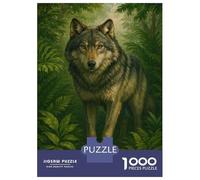 Rompecabezas De 1000 Piezas para Adultos Wolf in Lush Green Forest Rompecabezas para Adultos Juguetes Antiestrés Decoración Perfecta Cumpleaños Y Navidad 52x38cm/1000pcs