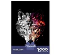 Rompecabezas De 1000 Piezas para Adultos Wolf Low Poly Abstract Rompecabezas para Adultos Juguetes Antiestrés Corte De Precisión Actividades Divertidas En Casa 52x38cm/1000pcs