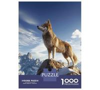 Rompecabezas De 1000 Piezas para Adultos Wolf on Mountain Peak Rompecabezas para Adultos Juego Práctico Decoración Perfecta Regalos De Cumpleaños Y Únicos 52x38cm/1000pcs