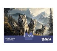 Rompecabezas De 1000 Piezas para Adultos Wolf Pack in Mountain Landscape Rompecabezas para Adultos Juegos Relajantes para La Diversión Familiar Interacción Entre Padres E Hijos 38x26cm/1000pcs