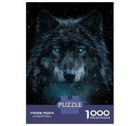 Rompecabezas De 1000 Piezas para Adultos Wolf Portrait with Blue Eyes Rompecabezas para Adultos Juegos De Relajación Una Obra De Arte Regalos para Amigos Y Familiares 70x50cm/1000pcs