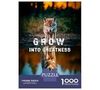 Rompecabezas De 1000 Piezas para Adultos Wolf Reflection - Grow Into Greatness Rompecabezas para Adultos Juegos De Relajación Regalo De Cumpleaños Interacción Entre Padres E Hijos 70x50cm/1000pcs