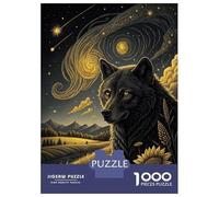Rompecabezas De 1000 Piezas para Adultos Wolf Under A Starry Sky Rompecabezas para Adultos Juego Familiar Mejora La Memoria Regalos Y Cumpleaños Únicos 70x50cm/1000pcs