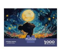 Rompecabezas De 1000 Piezas para Adultos Woman Gazing at The Moon Rompecabezas para Adultos Juegos Relajantes para La Diversión Familiar Interacción Entre Padres E Hijos 38x26cm/1000pcs