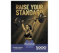 Rompecabezas De 1000 Piezas para Adultos Woman Lifting Weights with Inspirational Text Rompecabezas para Adultos Juego Familiar Mejora La Memoria Regalos Y Cumpleaños Únicos 70x50cm/1000pcs