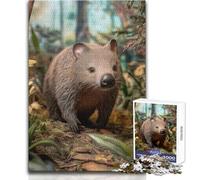 Rompecabezas de 1000 Piezas para Adultos, Wombat en el Bosque, para Disfrutar de un Tiempo de Ocio Tranquilo, relajación, Ajuste Estable, Corte preciso, tamaño del Juguete: 50x75cm