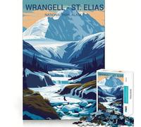 Rompecabezas de 1000 Piezas para Adultos Wrangell St Elias Exact Cut Art, Juego Creativo para ejercitar la Mente, Juego de Ocio, Divertido, Regalo de cumpleaños (38x52cm)