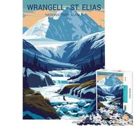 Rompecabezas de 1000 Piezas para Adultos Wrangell St Elias Juguetes adictivos para Cultivar la Paciencia Juego práctico Decoración del hogar Regalos de cumpleaños (Tamaño 38x52cm)