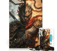 Rompecabezas de 1000 Piezas para Adultos Wukong de Black Myth,Piezas de Corte Limpio,Actividad Cerebral Inteligente,diversión para Momentos de Calma,Regalo artístico de cumpleaños 50x75cm