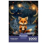 Rompecabezas De 1000 Piezas para Adultos Xmas Cute Fox Tea Rompecabezas para Adultos Juegos Divertidos Pero Divertidos Y Humorísticos Desafiantes De Completar 70x50cm/1000pcs