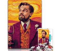 Rompecabezas de 1000 Piezas para Adultos y Adolescentes: Actor Bebiendo Vino Tinto Juego desafiante, Juguetes, decoración de Pared, cumpleaños y Navidad (38x26cm)