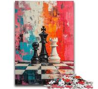 Rompecabezas de 1000 Piezas para Adultos y Adolescentes, ajedrez, Pintura al óleo, Juego Familiar, antiestrés, desafío difícil, Regalo de Amigo Secreto, 26x38cm